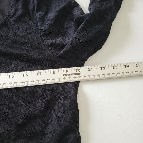 Y2K Whimsigoth Goth Shirt Womens 1X Lace Bow Front Long Sleeve Cropped Cardigan - Picture 8 of 10